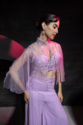 Load image into Gallery viewer, Lavender Embroidered Georgette Palazoo Set
