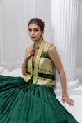 Load image into Gallery viewer, Green Embroidered Banarsi Lehanga Set
