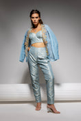 Load image into Gallery viewer, Powder Blue Embroidered Jacket Set
