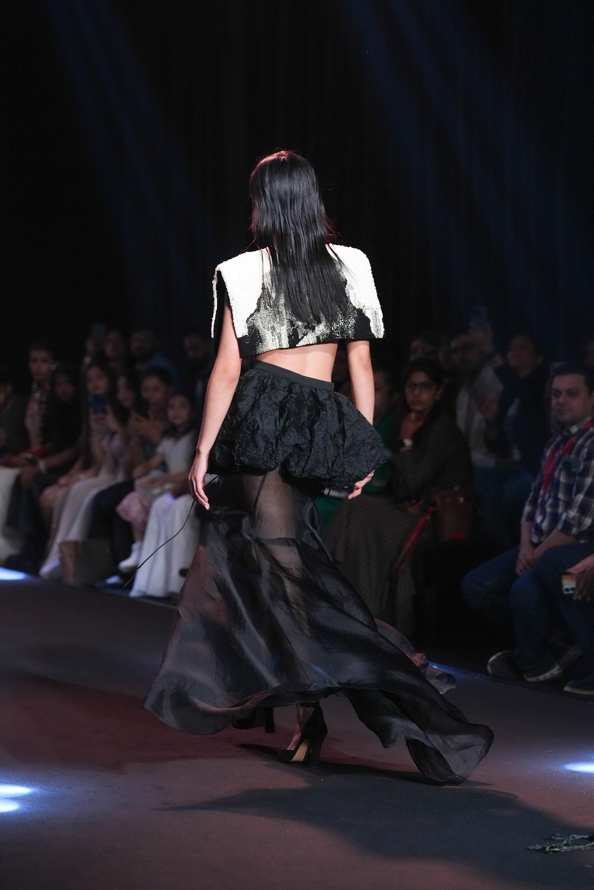 Embellished Overlay With Inner And Crush Skirt