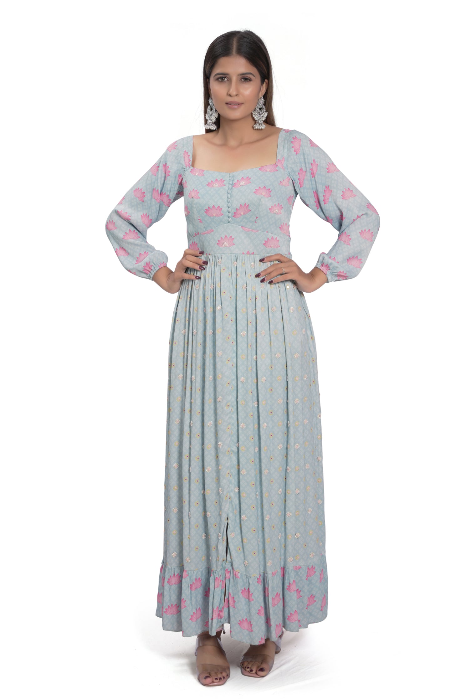 Powder Blue Embroidered Dress