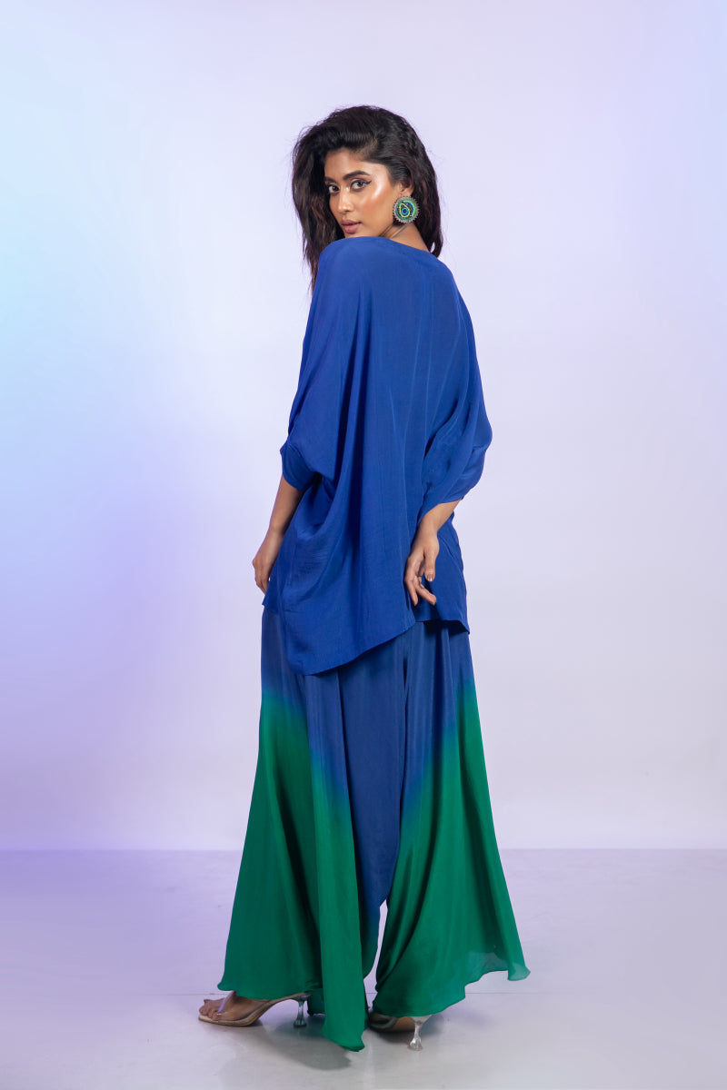 KAFTAN TOP WITH DRAPED PANTS