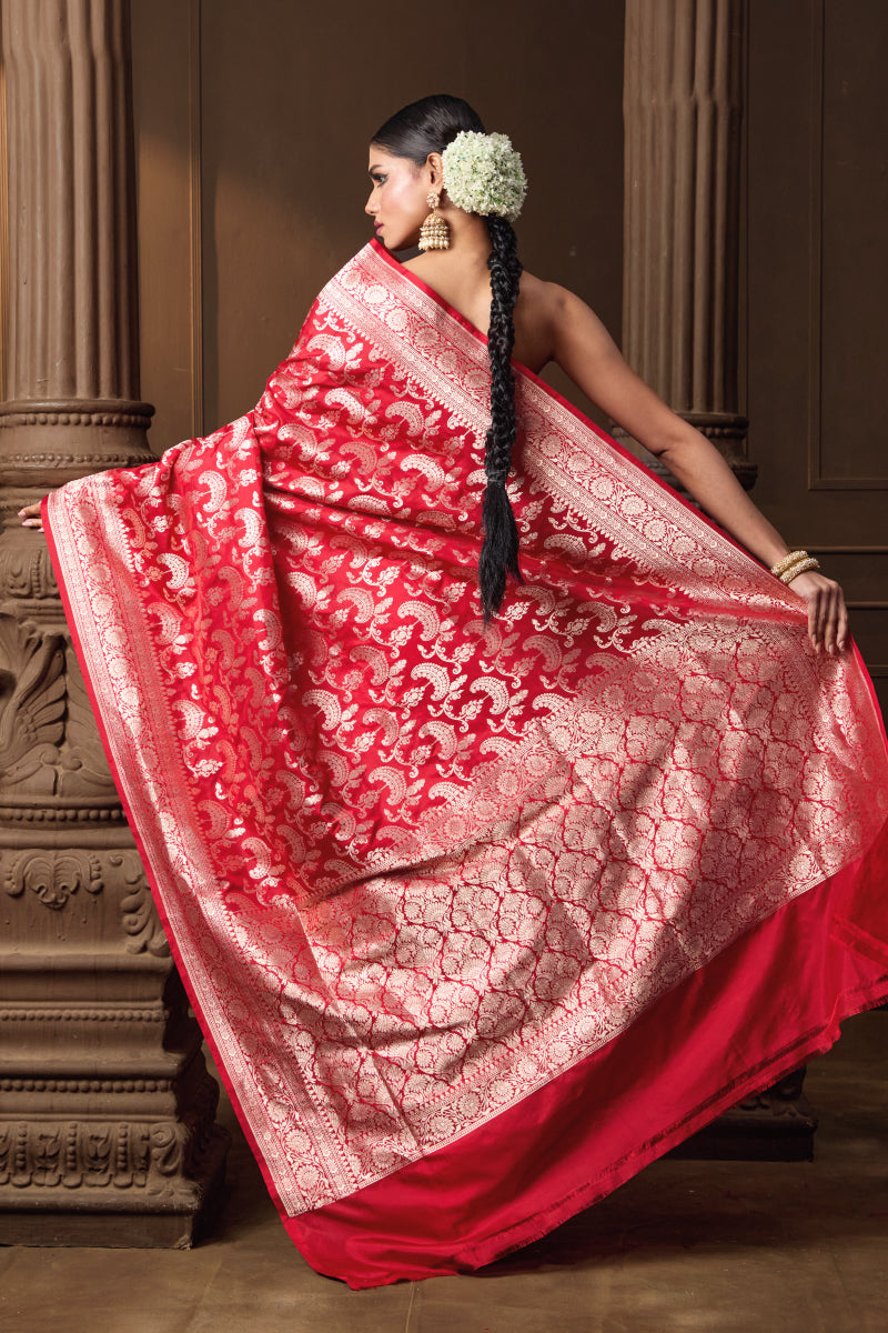 Red Banarsi Silk Saree