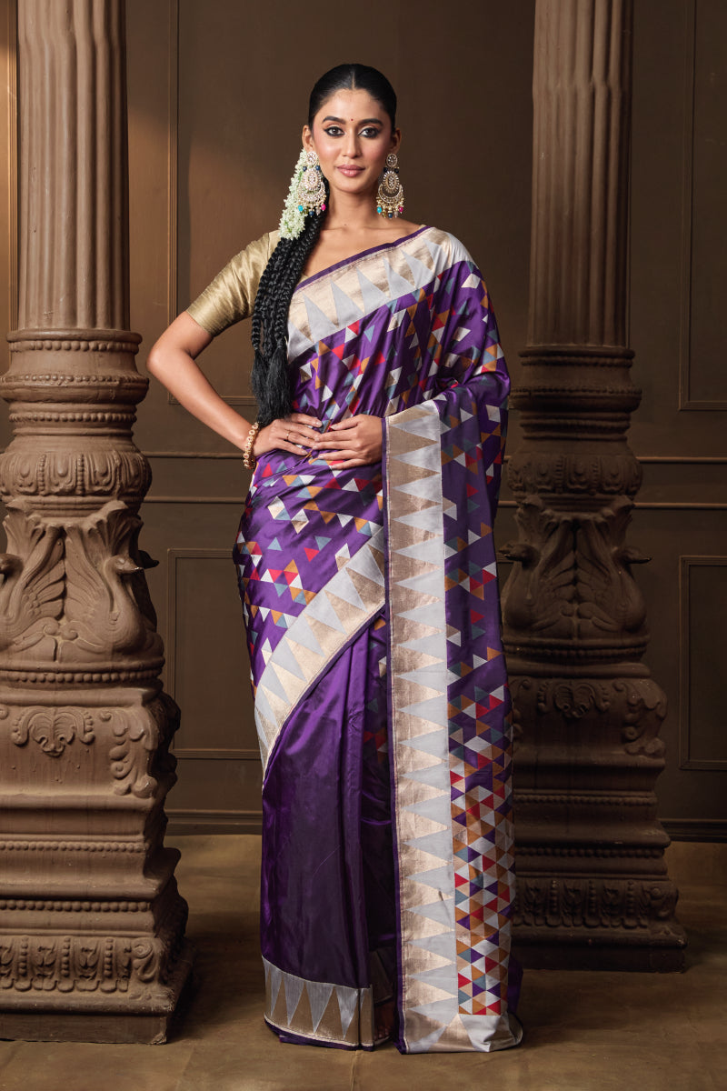 Geometric Banarsi Silk Saree