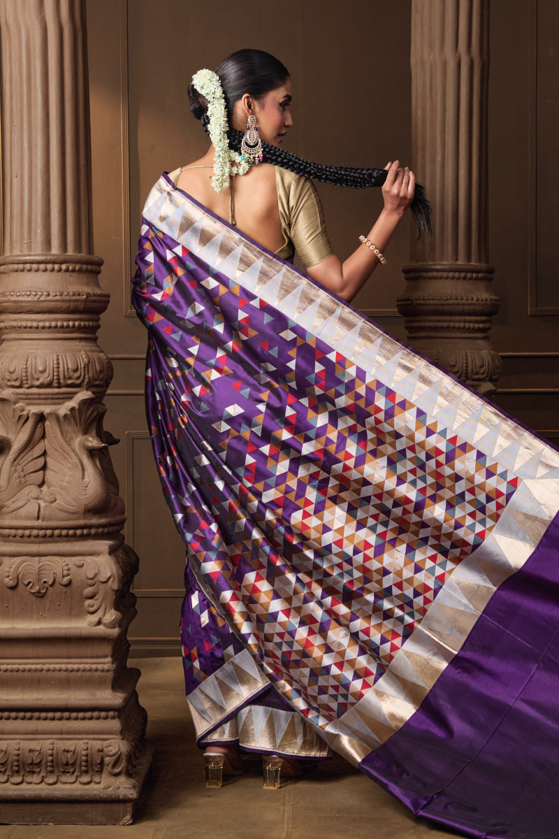 Geometric Banarsi Silk Saree