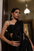 Load image into Gallery viewer, Black Pant Saree and Bustier
