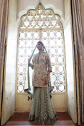 Load image into Gallery viewer, Beige Kurta with criss cross Sharara and Dupatta

