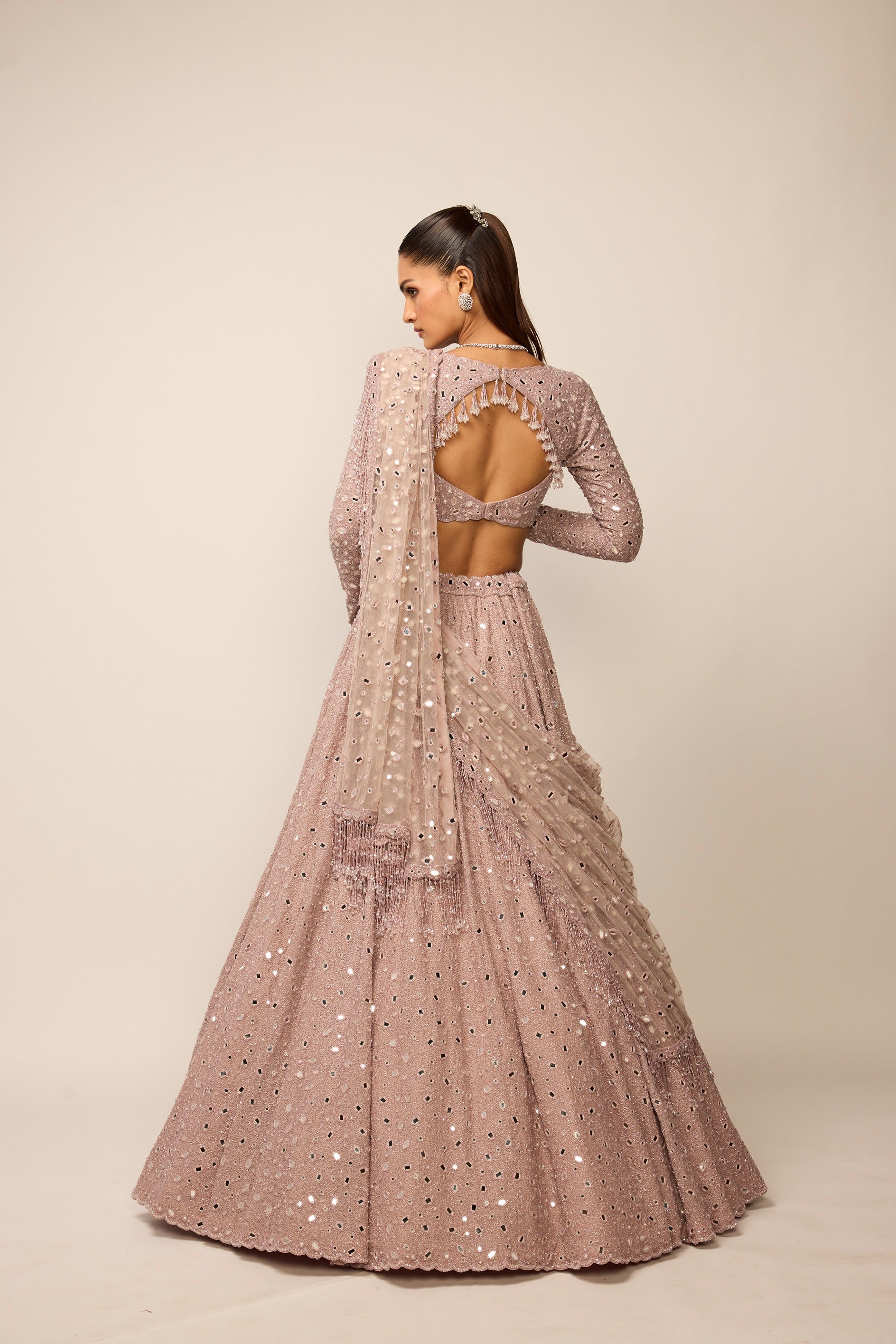 Ash Pink Lehenga Set