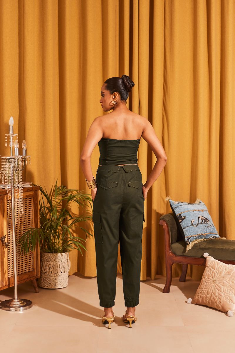 Olive Tube Top & Pants Set