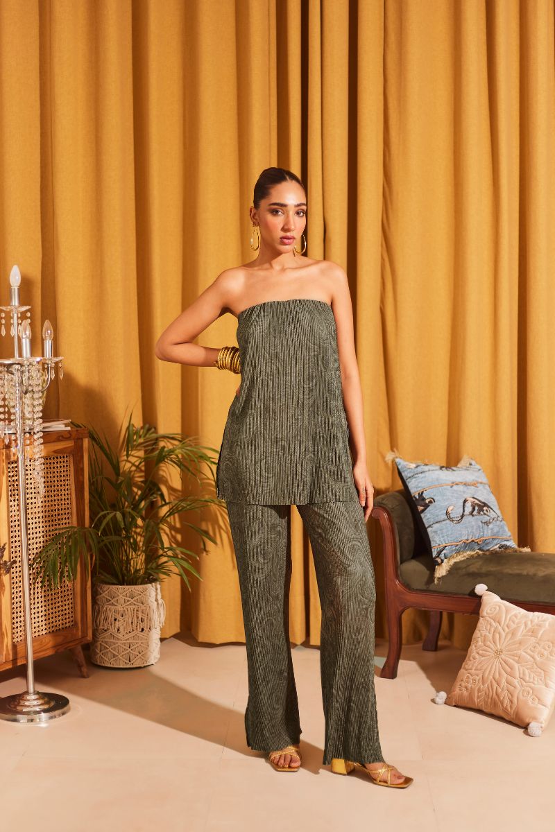 Green Swirl Top & Pants Set