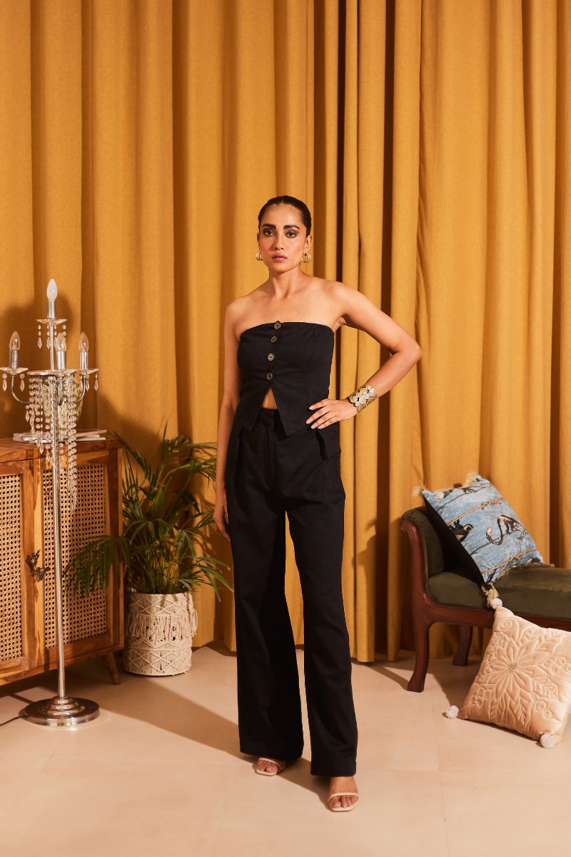 Black Tube Top & Pants Set