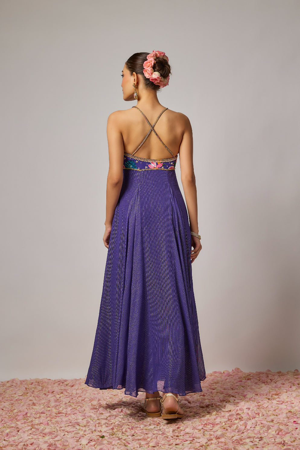 Deep Purple Hand Embroidered Anarkali Set