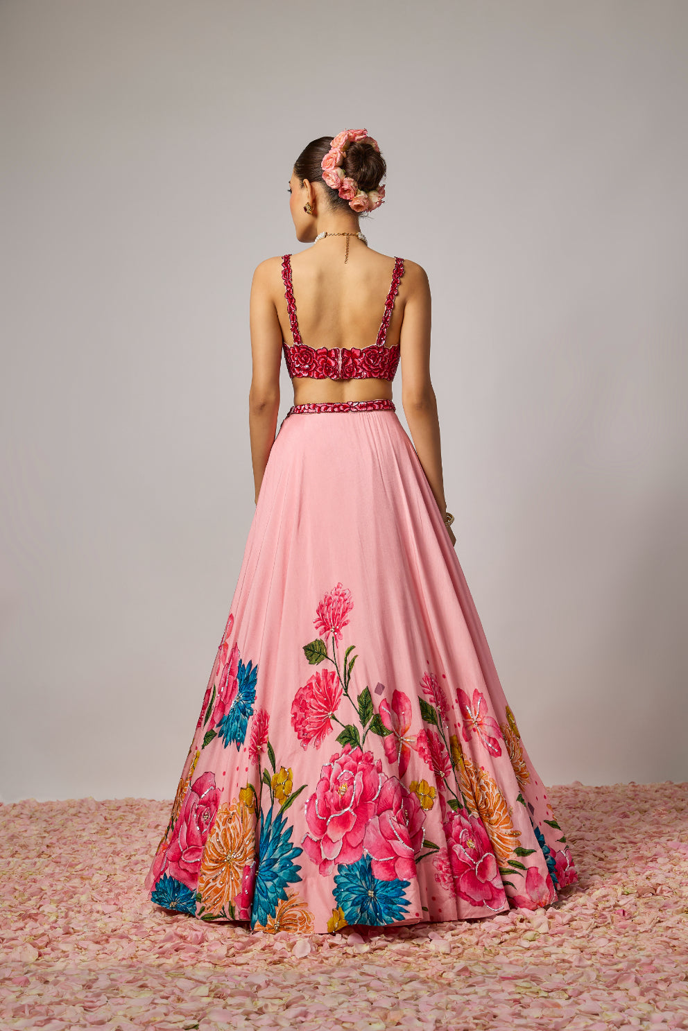 Dola Silk Embroidered Floral Lehenga Set