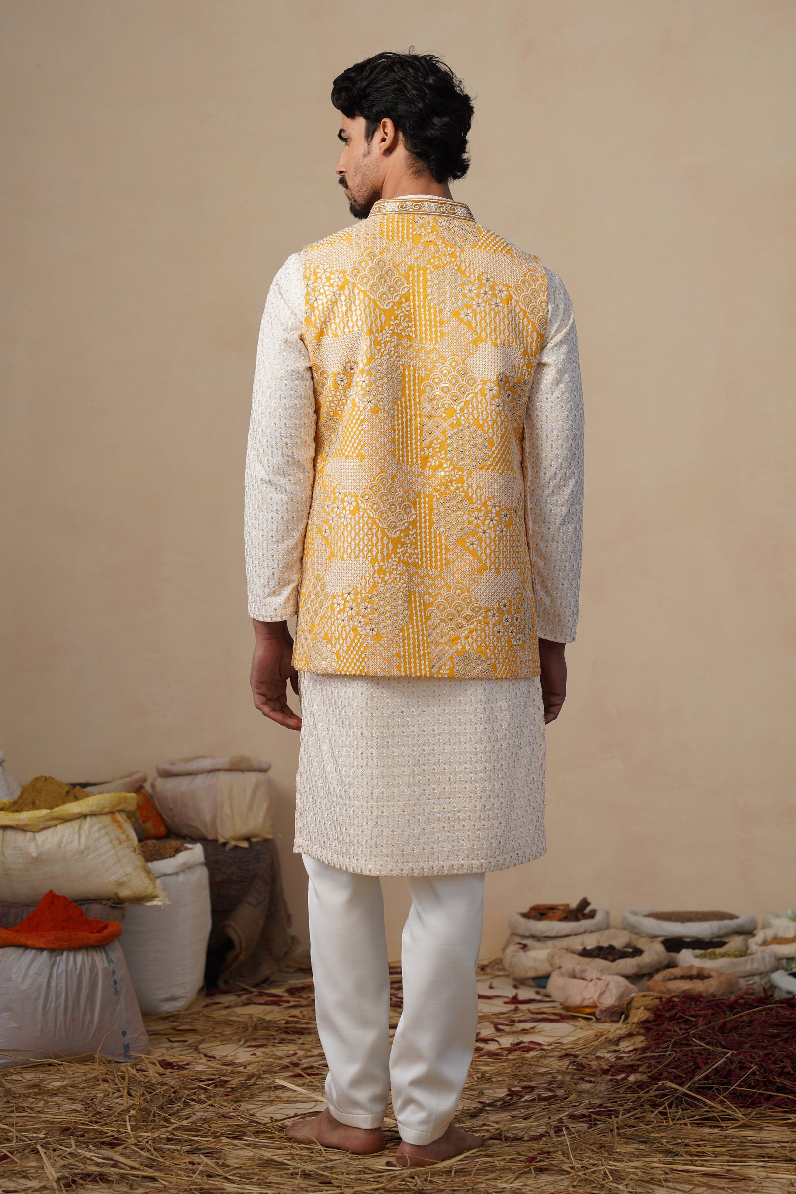 ZEENAT HALDI KURTA JACKET SET