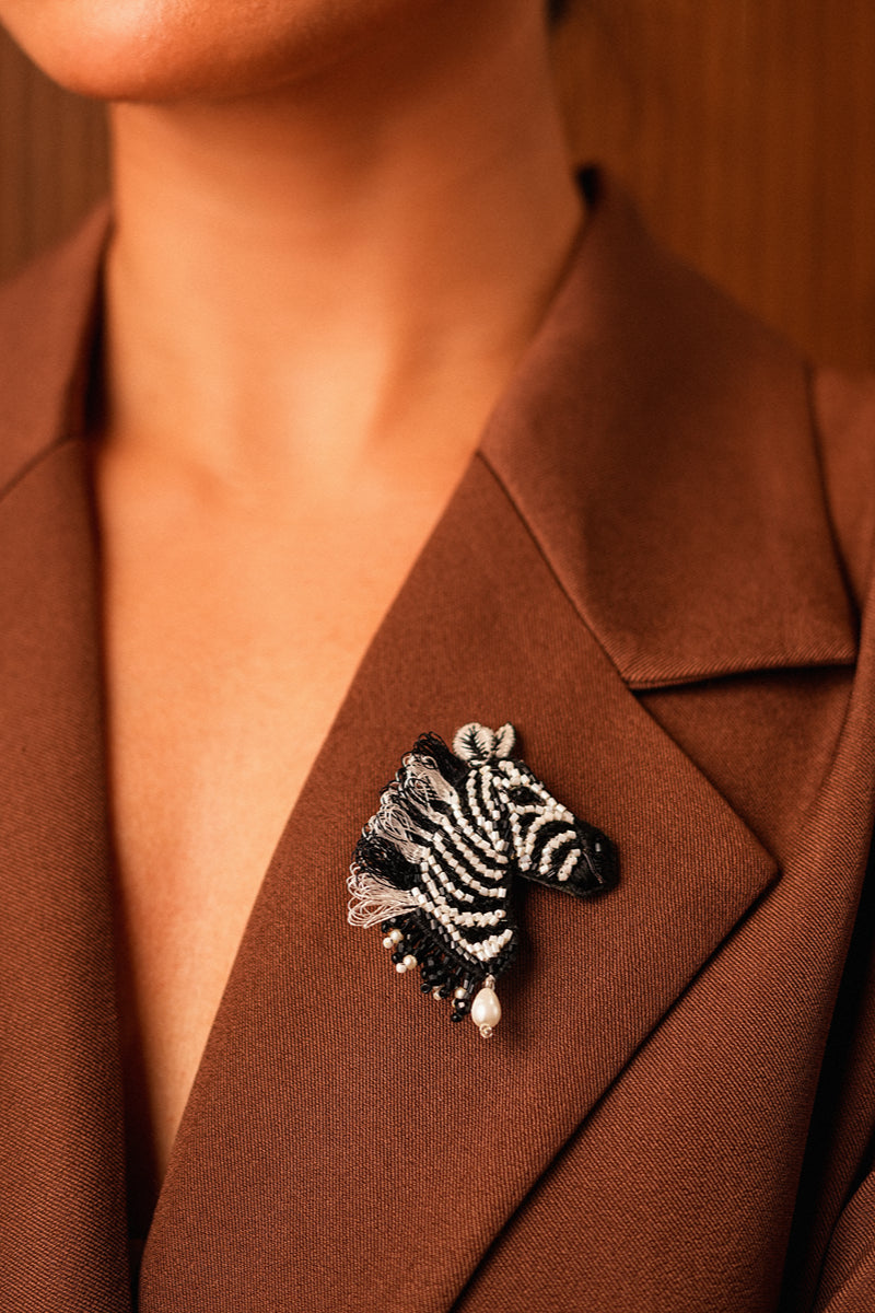 Zebra Brooch