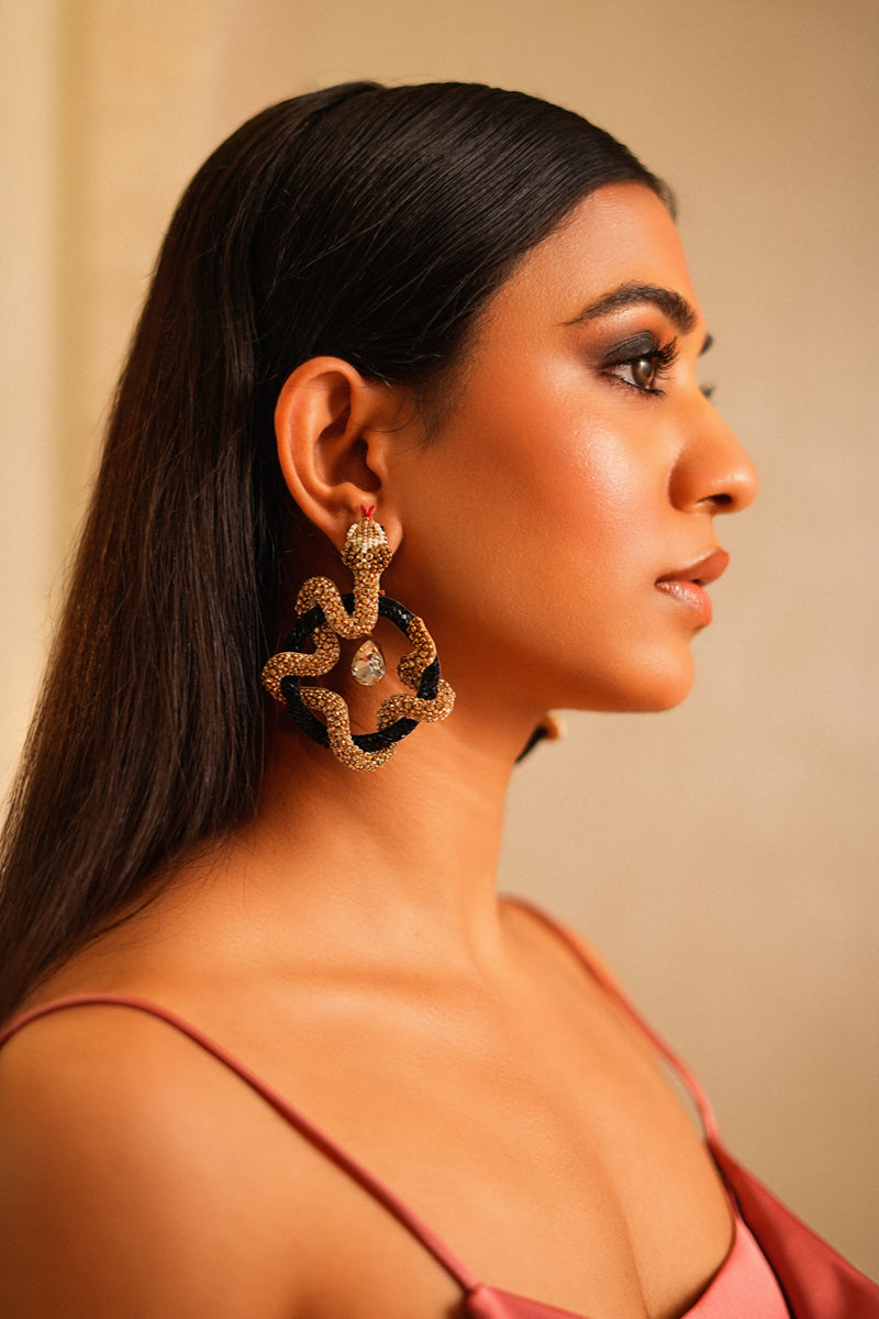 Black Snake Earrings