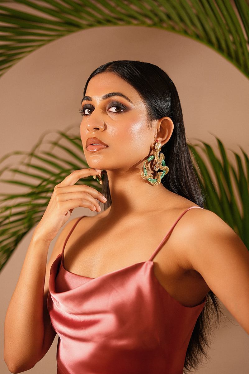 Green Snake Earrings