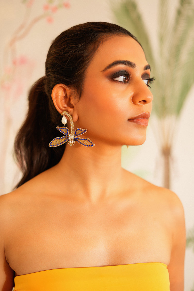 Blue Dragonfly Earrings