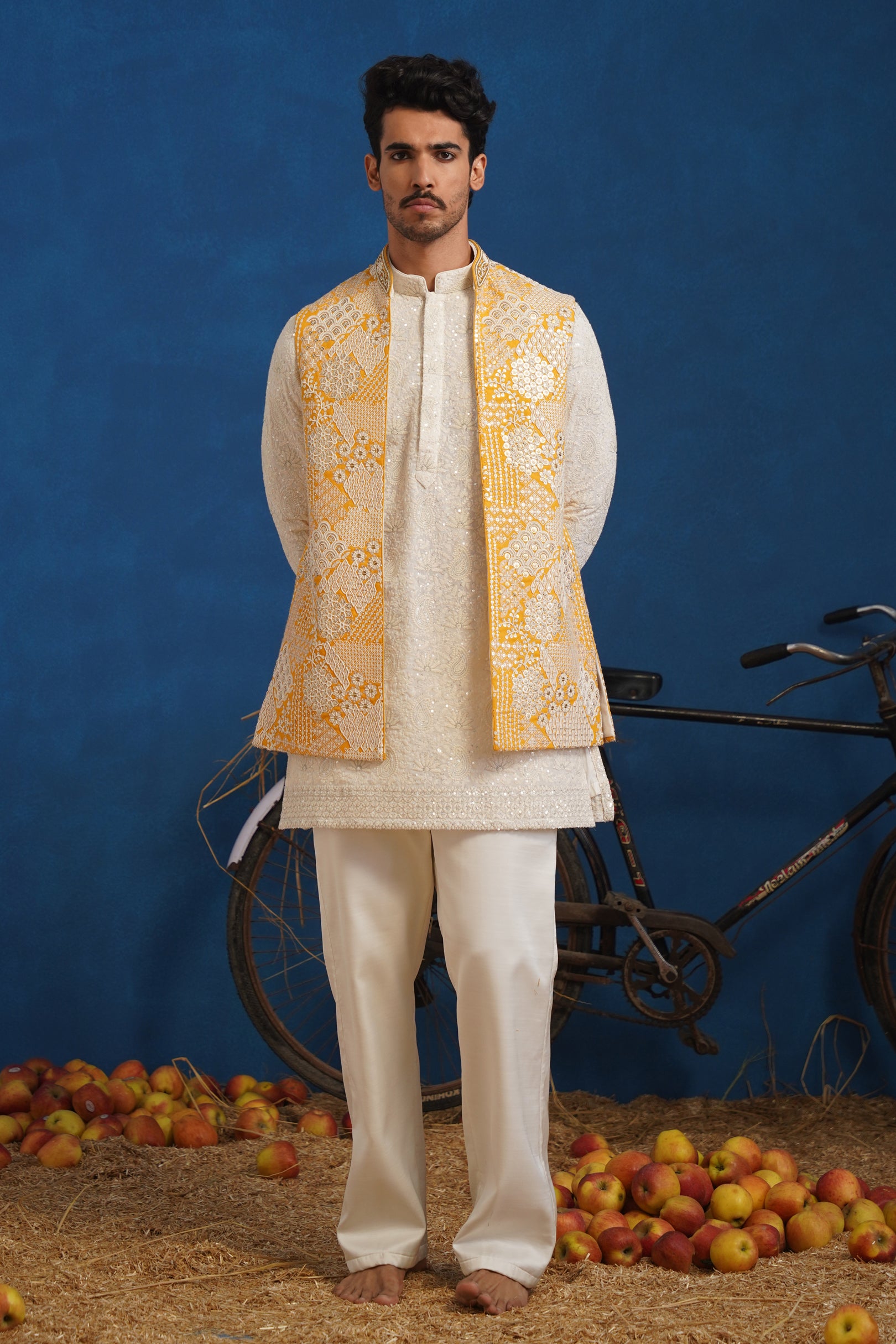 CHITRAY HALDI SHORT KURTA JACKET SET