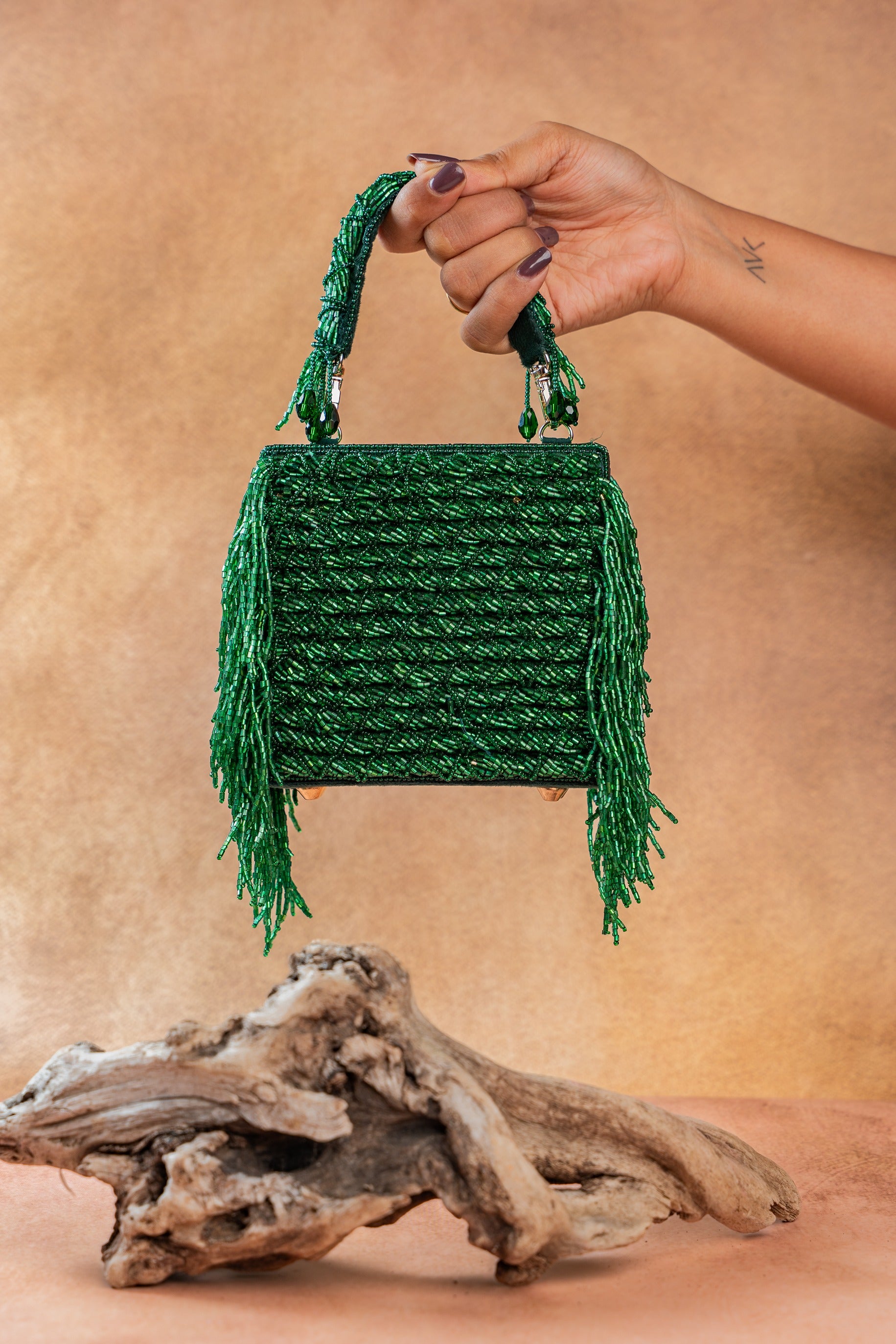 Weave Fringe Kasse Emerald