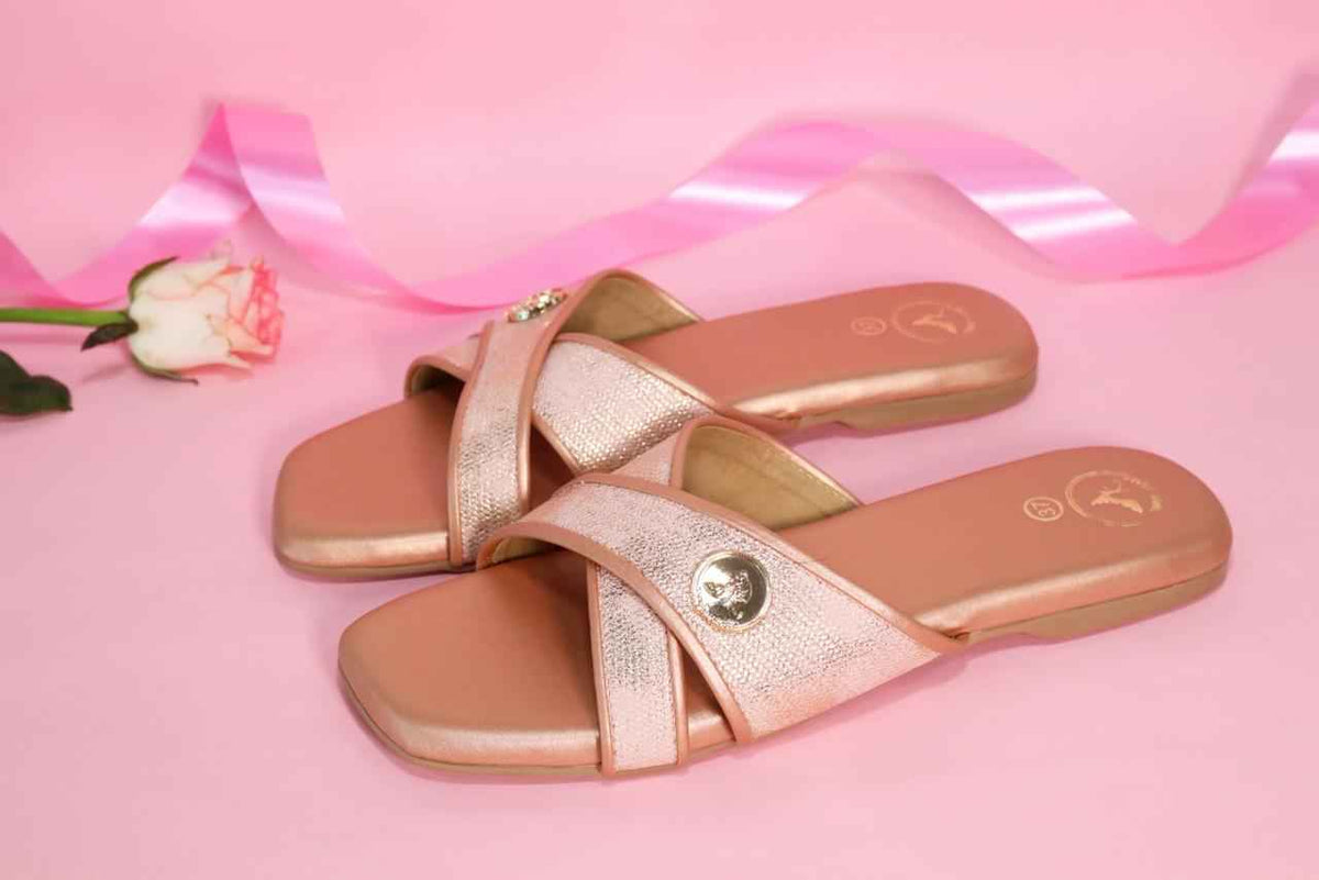 Pink Vegan Faux Leather Pastel Logo Flat