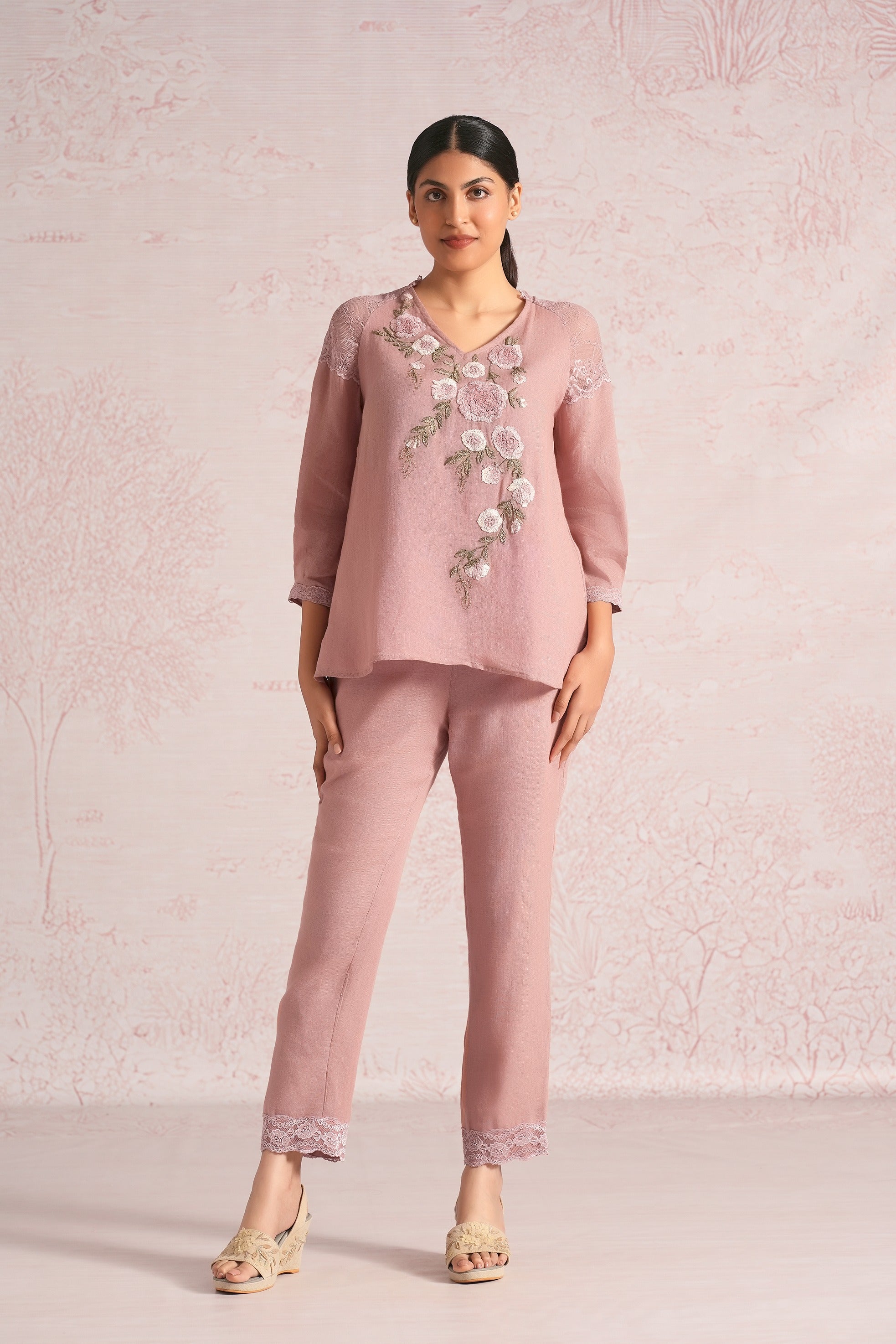 Whimsical Garden Kismat Top - Rose Bud