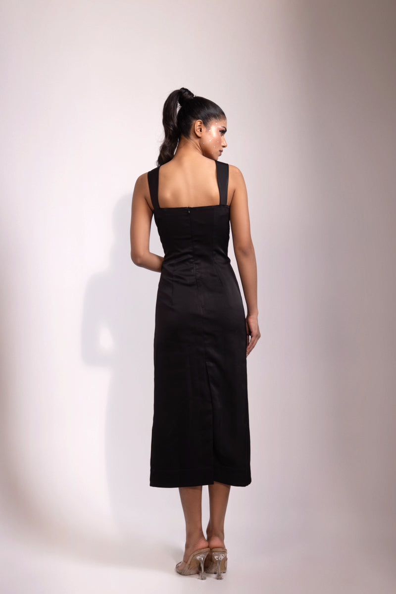 Classic Black Bodycon Midi Dress