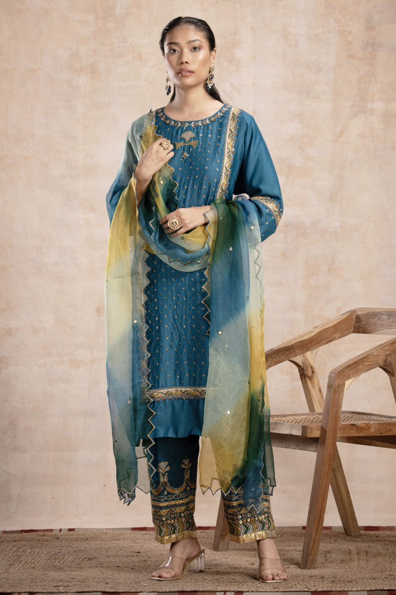 Zeena Choga Set – Turquoise