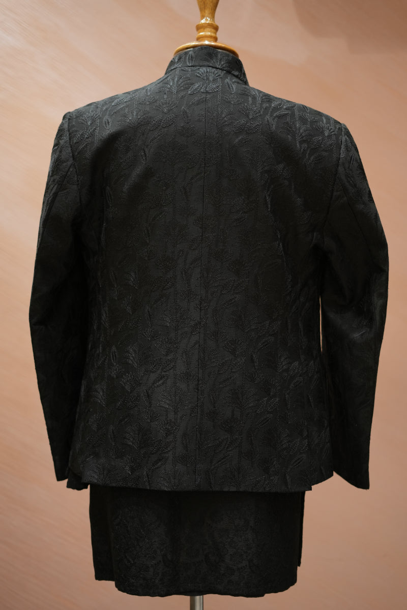 Open Black Indo Western Set