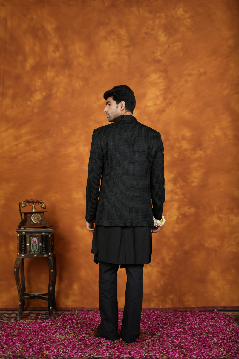 Azure Black Indo western Set