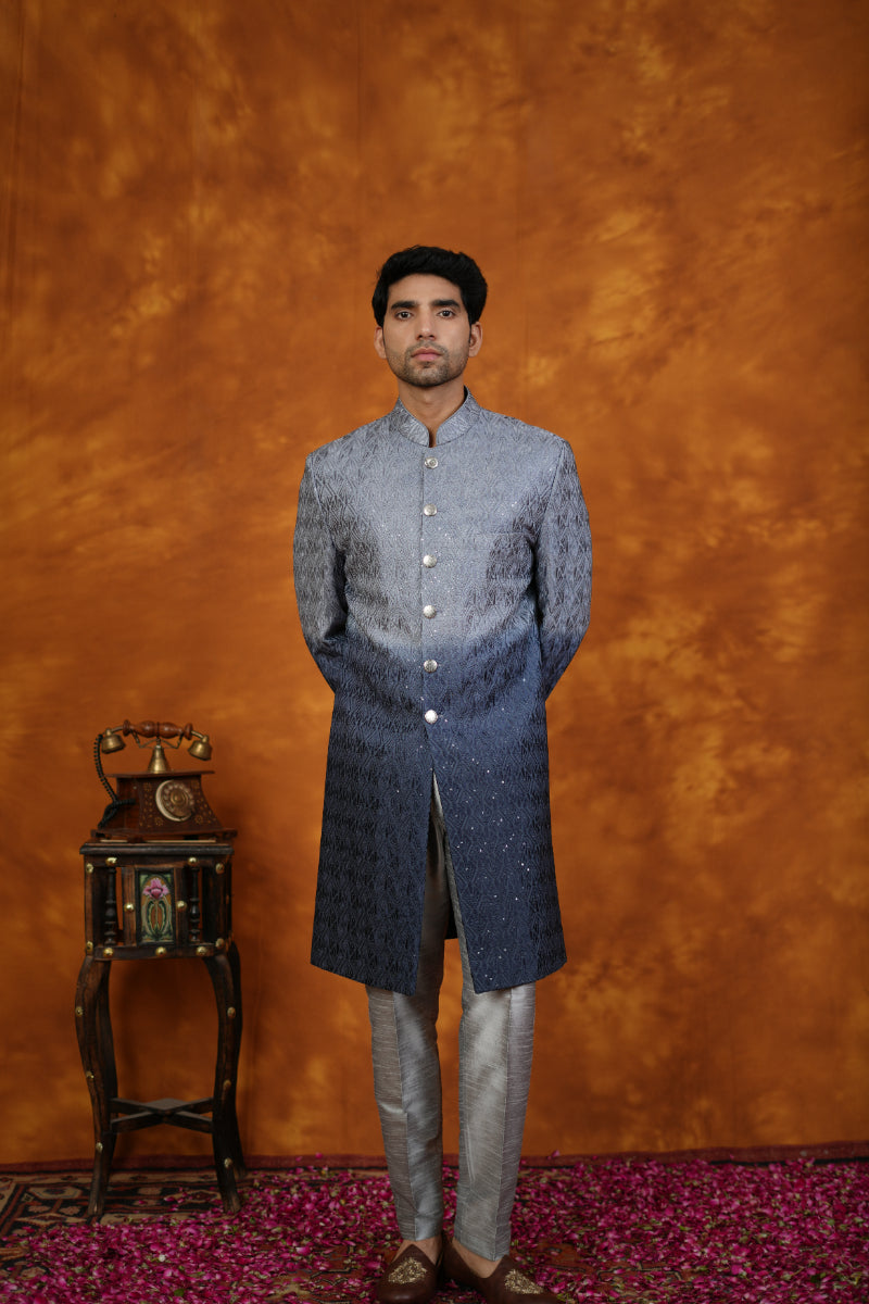 Ombre blue Indo Western Set