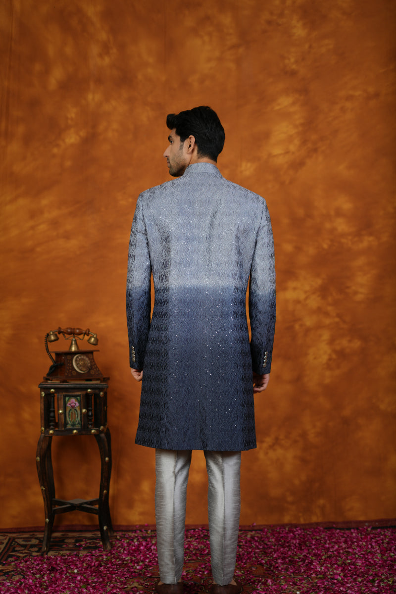 Ombre blue Indo Western Set