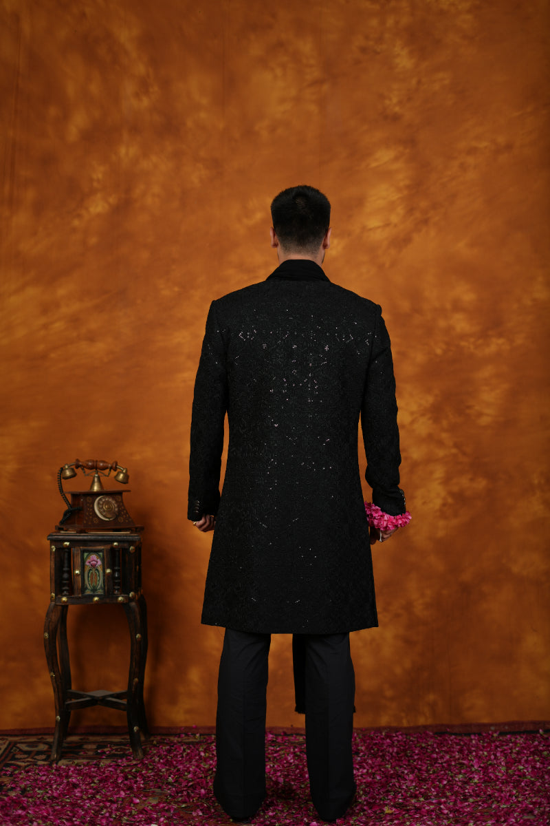 Pitch Black Indo Western Set