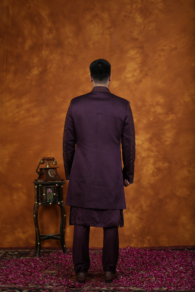 Wine Japenese Indo Western Set