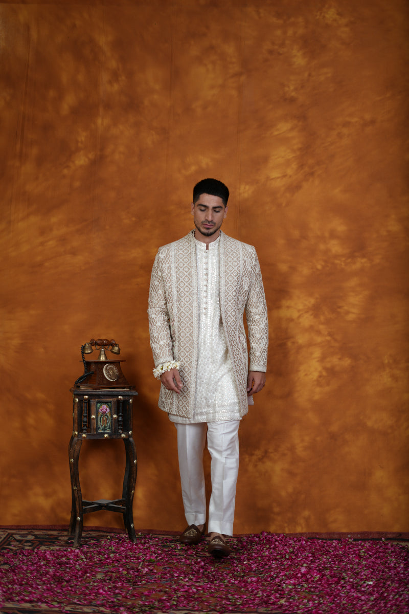 White Indo Western Set