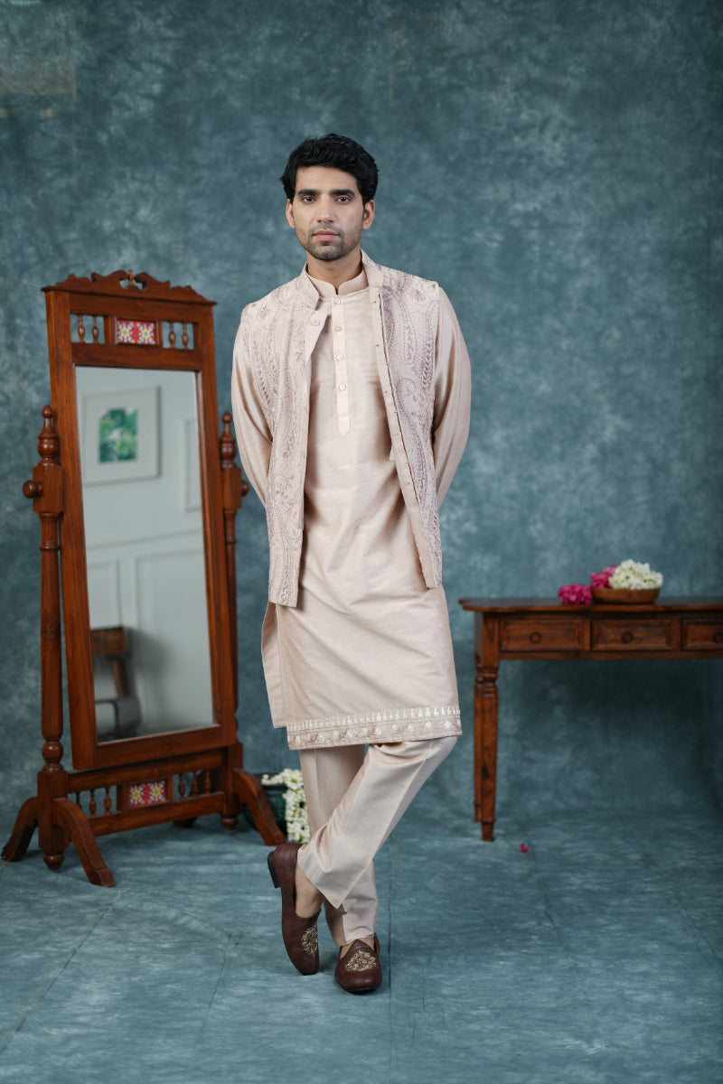 Light Pink Bandi Kurta Set