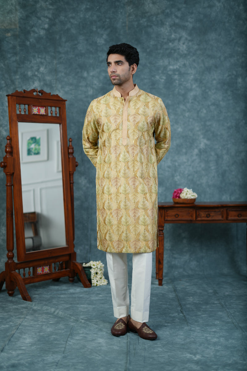 Light Yellow Kurta Set