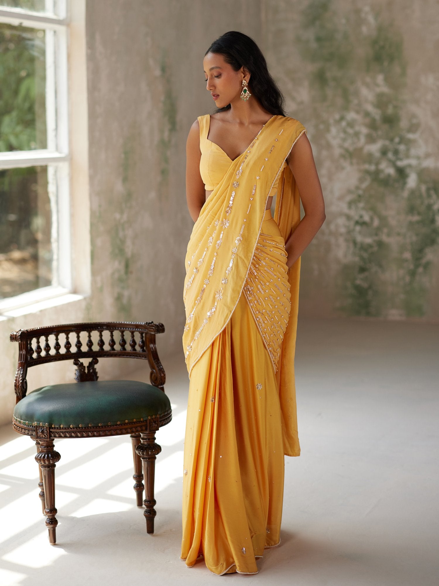 Pre-stitched Saree Set