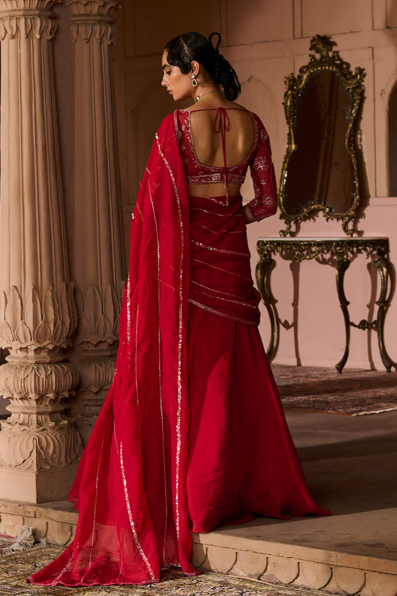 Pre Stiched Saree Set