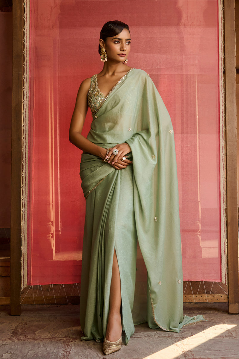 Pre Stiched Saree Set