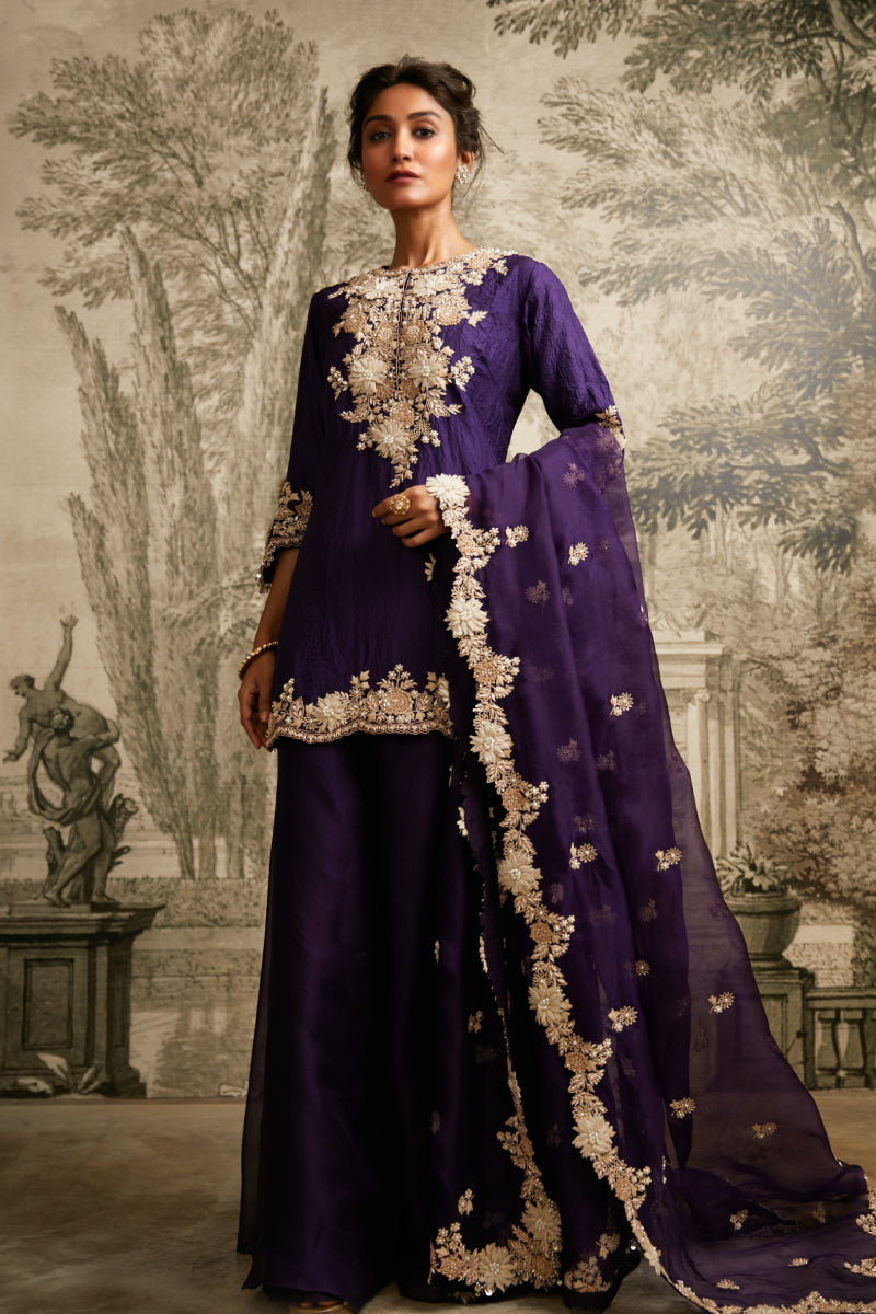 Short Kurta, Dupatta And Sharara
