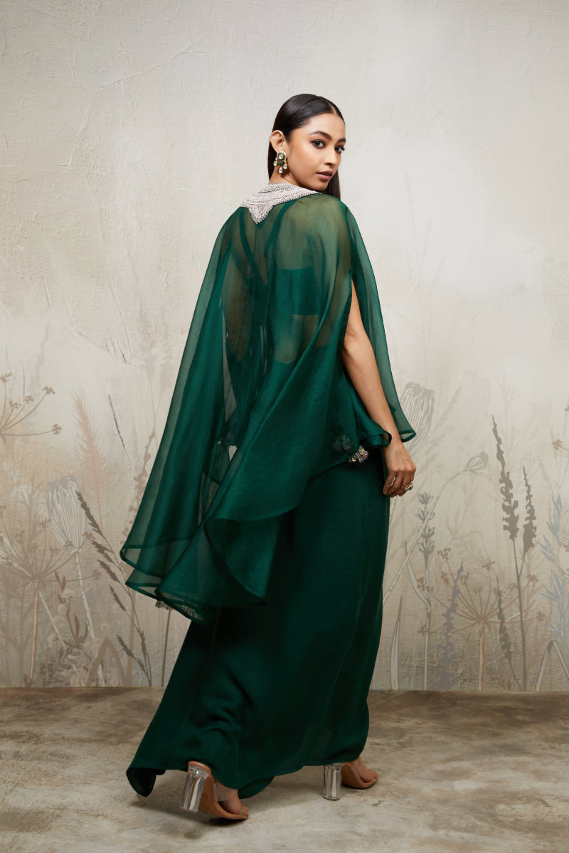 Sn Resham Organza Umbrella Kaftaan