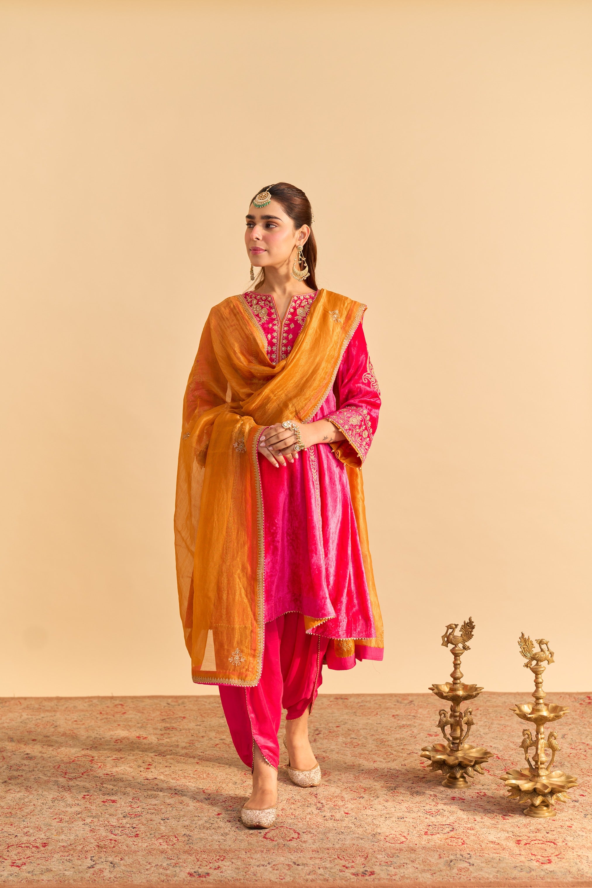 Ziara - Hotpink Kurta with Dhoti