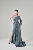 Load image into Gallery viewer, Ash Grey Cowl Detail Gown
