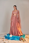 Load image into Gallery viewer, Salmon Pink Cutwork Blouse Applique Lehenga
