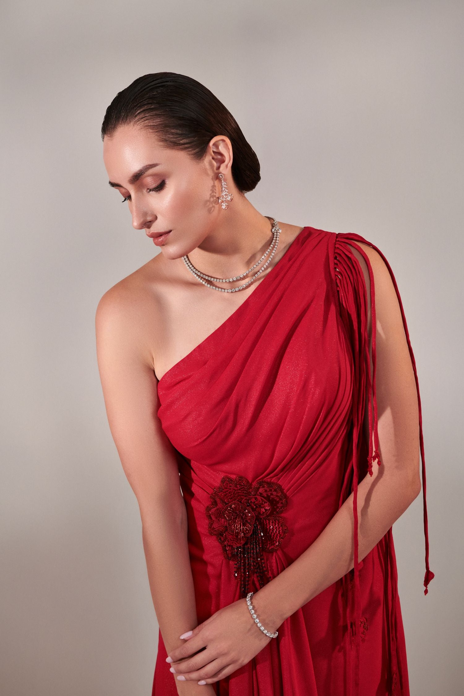 Draped Scarlet Gown