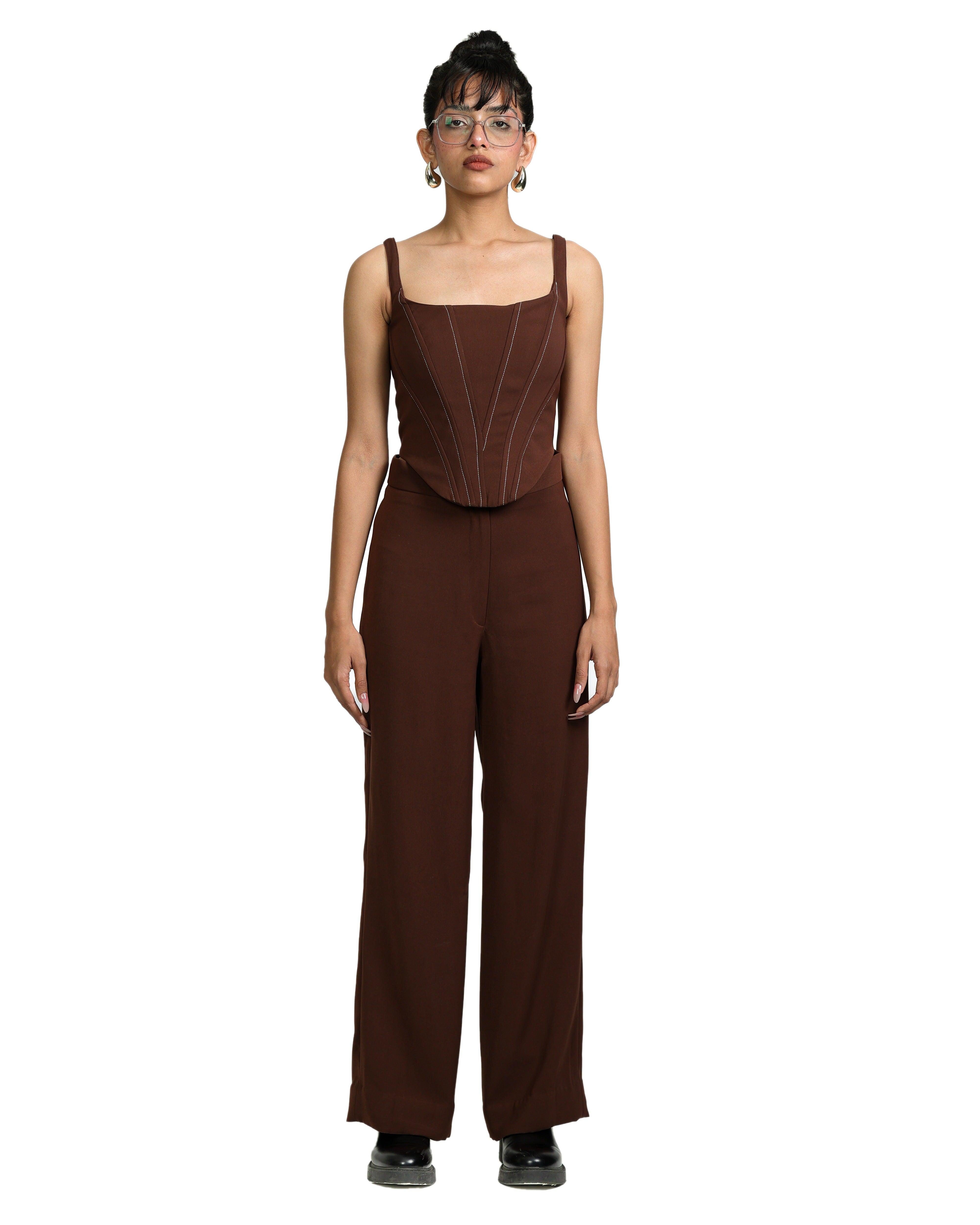 KNOTTY CORSET WITH HIGH WAISTED PANTS