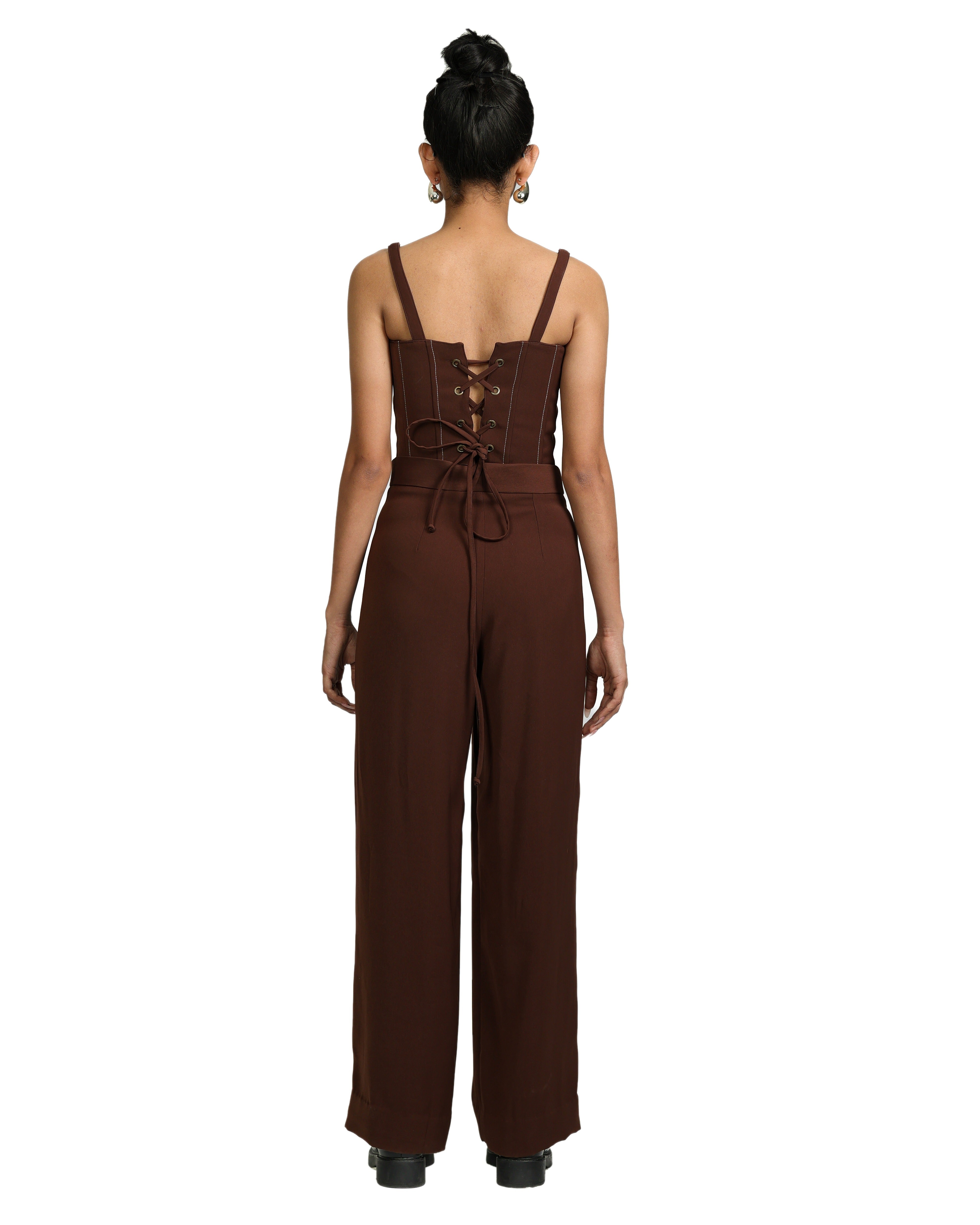 KNOTTY CORSET WITH HIGH WAISTED PANTS