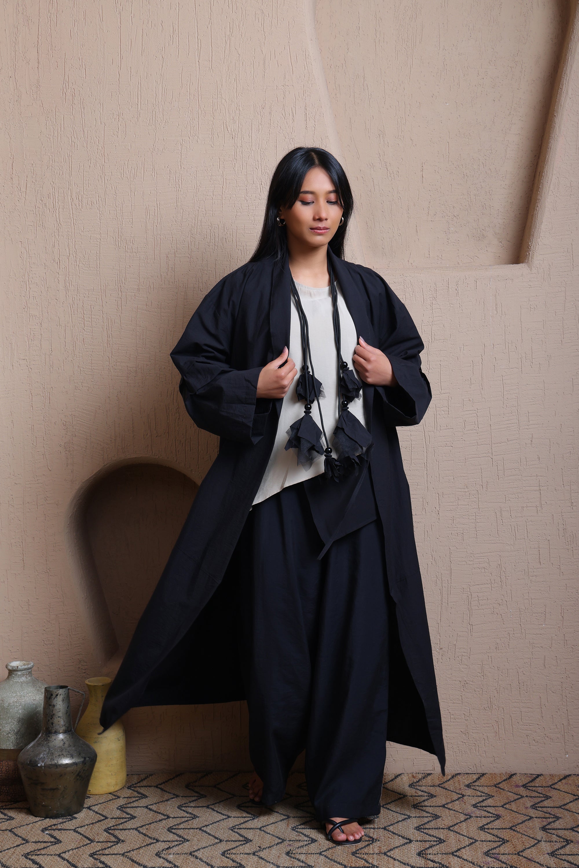 Solid Front Open Jacket  -  Meiala