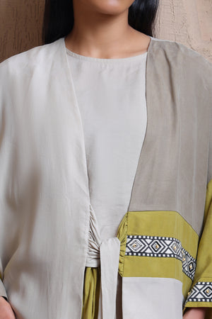 Aztek Print Front Tie Jacket -  Meiala